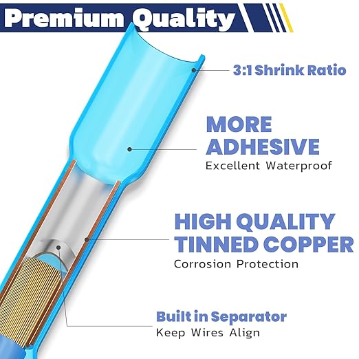 haisstronica 80PCS Heat Shrink Butt Connectors,AWG 26-10 Marine Grade Heat Shrink Wire Connectors,Tinned Red Copper Waterproof Wire Connectors(4Colors/4Sizes)