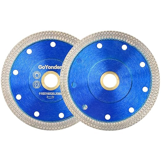 GoYonder 4.5 Inch Super Thin Diamond Saw Blade for Cutting Porcelain Tiles,Granite Marble Ceramics (4.5“Blue-2PCS)