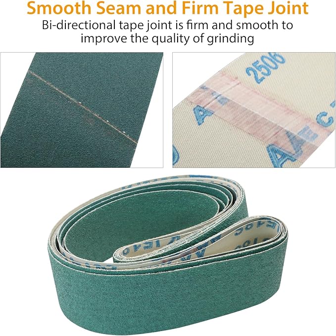 2 x 36 Inch Ceramic Sanding Belts, 2x36 Metal Grinding Sanding Belt 60/80/120/180/240/400 Grit, Sander Belt for Knife Making, Rust Removal, 6 Pack