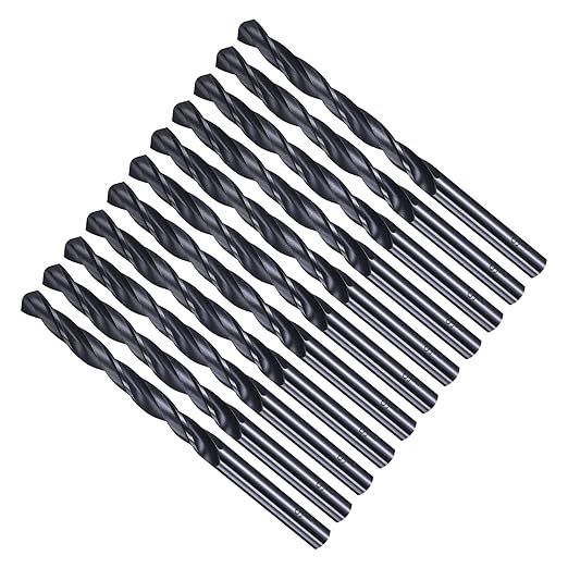 Drill Bit, 6.5mm Cutting Diameter, 4241 HSS Nitriding Black 118° Cutting Angle Versatile Jobber Bits - (Applications: for Drilling Plastic Wood Soft Metal), 12-Pieces