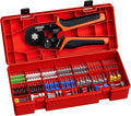 PEBA Ferrule Crimping Tool Kit, 21 Sizes Ferrule Kit, AWG 28-7 Self-Adjusting Hexagon Crimper for Wire Ferrules Terminals | Electrical Wire Ferrule Kit - Hex Ferrule Crimp Tool - Ratchet Crimping Tool