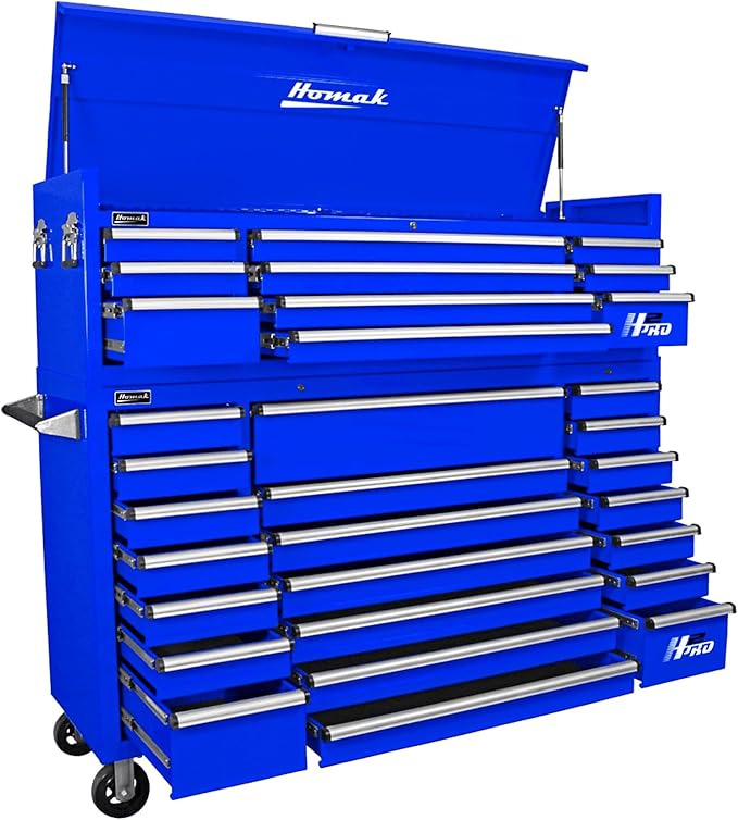 Homak H2PRO Series 72-Inch 21-Drawer Rolling Cabinet,