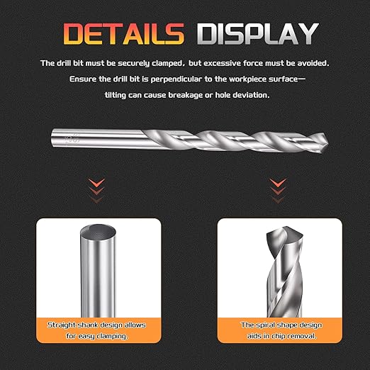 Drill Bit, 7.5mm Cutting Diameter, 4241 HSS 118° Cutting Angle Uncoated Bright Versatile Jobber Bits - (Applications: for Drilling Plastic Wood Soft Metal), 5-Pieces