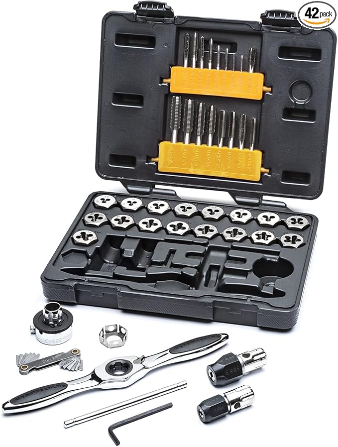 GEARWRENCH 42 Piece Ratcheting Tap & Die Set, Metric - 3886