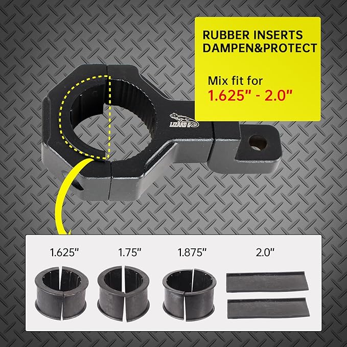 Roll Bar Adjustable Clamp for 1.625 to 2.0inch Bar,Universal 360 Degree Mount Tube Clamps 1.625"/1.75"/1.875"/2.0" for UTV ATV Roll Bars (2Pack)