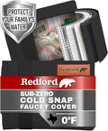 Redford Supply Co. Cold Snap (0F) 2 Pack Outdoor Faucet Covers for Winter Freeze Protection, 7.5"W x 9.5"H, Foam Spigot Insulated Cover, Outside Pipe Protection, Hose Bib (Black)