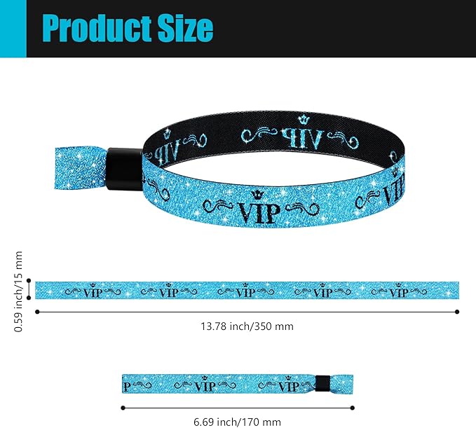 100 Pcs VIP Cloth Event Wristband, Disposable VIP Wristbands for Events, Colored VIP Wristbands Events,for Lightweight Concert,Club Entrance Wrist Strap Party Wristband Event (Color : Water Blue)