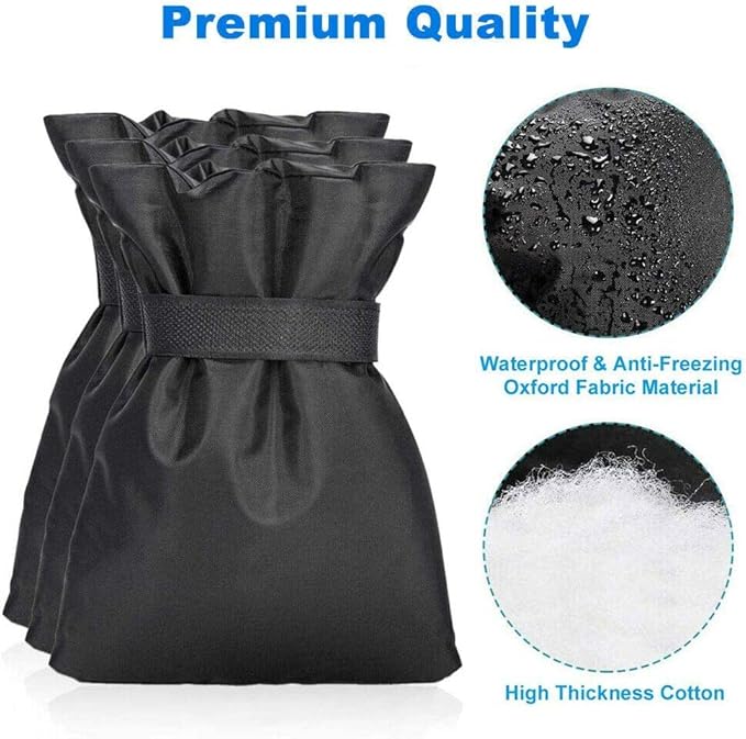 8Pack Outdoor Faucet Covers for Winter - Pro 6.7" W x 8.3" H Outdoor Water Faucet Cover Socks for Winter Freeze Protection Pipe Insulation Reusable Waterproof Insulated Spigot backflow Cover,Black