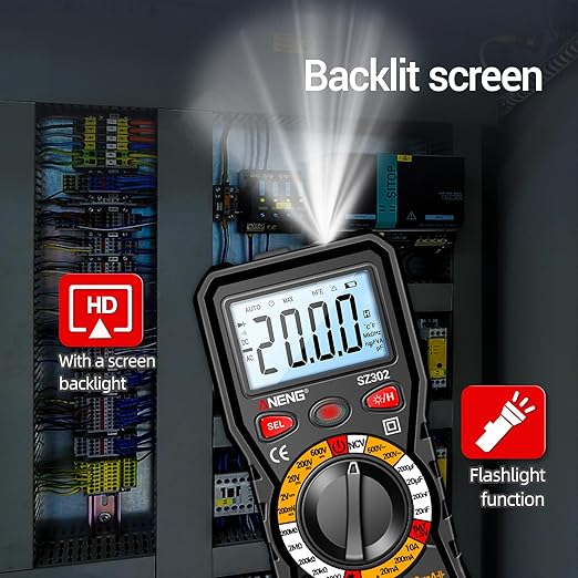 ANENG Multimeter with Backlit LCD,Ohm Volt Amp Meter,Non Contact Voltage Tester Measures DC AC Voltage,Current,NCV,Resistance,Continuity,Diodes,Electric Tools for Automotive Battery Test