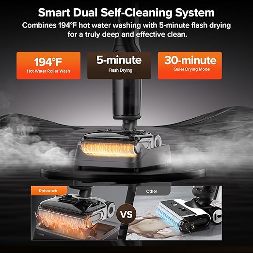 roborock F25 ALT Vacuum Mop, Wet Dry Vacuum Cleaner, Cordless Hard Floor Cleaner Machine with AI Assistant Wheels, 180° Lie-Flat, 194°F Hot Air Flash Drying & Hot Water Self Cleaning Electric Mop