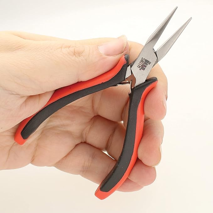 The Beadsmith Chain Nose Pliers – Fine Tips – 5 inches (127mm) – Ergonomic Handle with Double Leaf Springs – Jewelry Making Tool for Creating Bracelets, Earrings and Necklaces