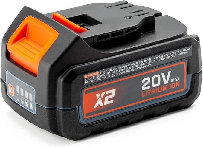 SENIX B50X2 20 Volt Max* 5.0 Ah Lithium-ion Battery for X2 Series Lawn and Garden and Cordless Power Tools, Fade-Free, Battery Indicator Lights