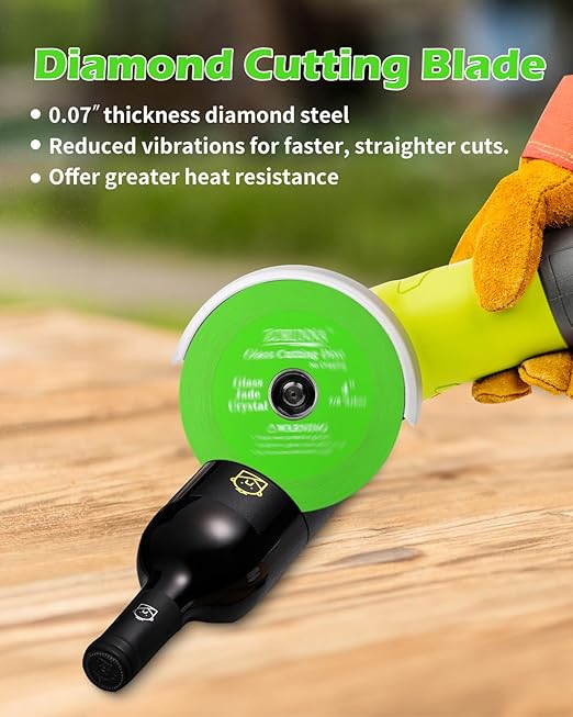 5 Pack Glass Cutting Disc for Angle Grinder, 4" X 7/8" Tile Cutter Blade, Ultra-Thin Glass Cutters Tools for Grinding Ceramic, Crystal, Tile, Jade, Wine Bottle.