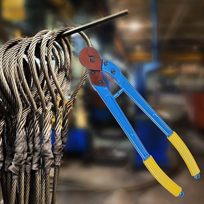SANIK Long Hand Cable wire Cutter, MAX 100mm2, Carbon Steel Blades Cut Up To Φ10mm Steel Wire Ropes/Φ 7mm Steel Bar, 23.6Inch