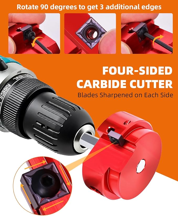8 Pieces PVC Pipe Reamer Kit with 1/2 inch, 3/4 inch, 1 inch, 1-1/4inch, 1-1/2inch, 2inch, 3inch, 4inch, Aluminum PVC Fitting Saver, Plumbing Tools for SCH40, Fit into Standard 1/2" Drills