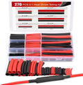 Nilight Heat Shrink 2:1 Electric Insulation Tube Kit 45mm Flame Retardant Wrap Cable Sleeve 270pcs 5 Colors 12 Sizes with Storage Box，2 Years Warranty