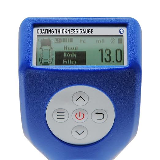 Coating Thickness Gauge Automobile & Painting Industries Measuring Paint Corrosion Protection Thicknesses on Steel Iron Aluminum Zinc Copper Metal Surface Coating Thickness Meter AMT151