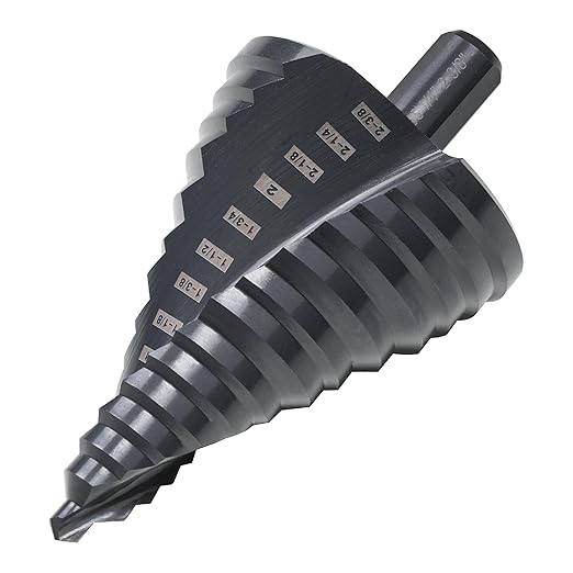 4241 HSS 1/4" - 2-3/8" Large Step Drill bits, Doubles Flutes Large Step Bits for Hole Drilling in Iron, Copper, Aluminum, Wood, Plastic…