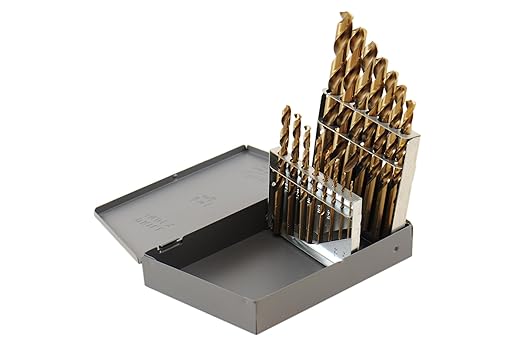 Shars 1/16-1/2" by 32nds 15 Pcs M35 Cobalt Heavy Duty Black & Gold Finish Jobber Drill Set 135° Point Angle 404-2205 P(