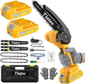 Tietoc Chainsaw, Electric Mini Chain Saw Cordless Power Hand Saw with 4000mAh Battery and Oil System for Tree Trimming & Wood Cutting, Garden Tools Gift for Men Dad Husband Gardener | 6 Inch