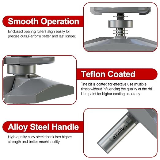 Professional Bevel Raised Panel with Back Cutter Router Bits 1/2 Inch Shank for Cove-Cut and Making Cabinet Door, 3-1/2 Inch Diameter, Used in Combination with Rail and Stile Router Bits