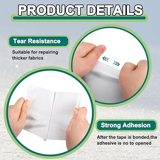 PATIKIL Awning Repair Tape 8m x 5cm Waterproof Canvas Tape High Adhesive Tear Repair Patch Kit for PVC Tarpaulin Tent Awning Fabric RV Sail Boat Cover, White (2" x26.24ft)
