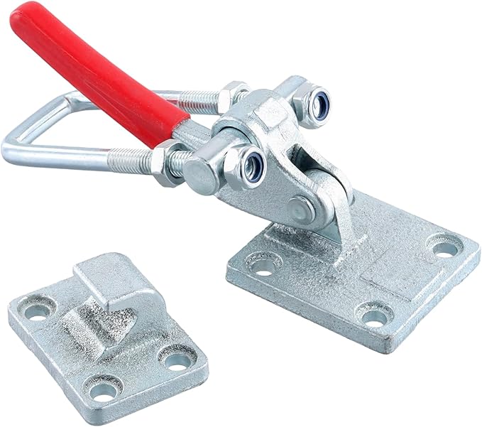 MOUYAT 2 Pack Heavy Duty Toggle Clamp, 7480Lbs Capacity Pull Toggle Latch Clamp with Adjustable Threaded U Bolt, 40380 Self Lock Toggle Clamp Tool for ToolBox Case