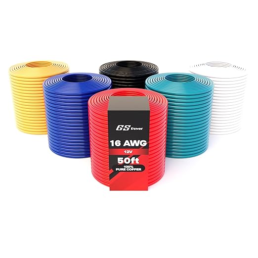 GS Power 300ft 16 Gauge Wire Oxygen Free Pure Copper Primary Wire, 50ft Roll, 6 Colors, OFC 12v 16AWG for Automotive Audio Video Electric Trailer Stereo RC Car Home Theater LED Lamp Wiring Electrical
