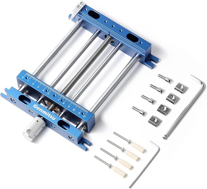 Upgrade Aluminum Bench Vise Clamp, High-Precision CNC Router Clamp for Unique Shaped Woodworking & Metalworking Milling Project, Size 9.4" x 6.6" x 1.6", Clamping Range 0-5.7"