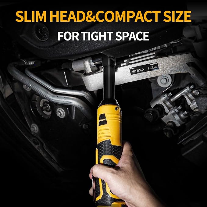 XGOLD 16.8V Cordless Ratchet Wrench 3/8 Set,40FT-LBS (45N.m) Electric Ratchet,Electric Socket Wrench With 2 Batteries,6 Sockets,1/4” Adapter And Fast Charger