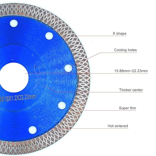 4.5inch Super Thin Diamond Tile Blade Porcelain Saw Blade for Cutting Porcelain Tile Granite Marbles (4.5in)