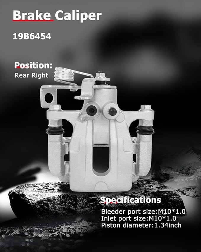 cciyu 19B6454 Rear Right Brake Caliper W/Bracket For Hyundai Elantra 1.8L 2011-2016,For Hyundai Elantra 2.0L 2014-2016,For Hyundai Elantra Coupe 1.8L 2013,For Hyundai Elantra Coupe 2.0L 2014