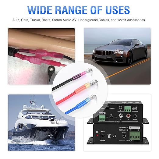 Nilight 140PCS Heat Shrink Piggy Back Spade Terminals Connectors Assortment Kit 22-16/16-14/12-10 AWG Quick Splice Crimp for Auto Cars Trucks Boats and 12V Accessories