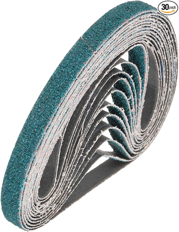 HARFINGTON 1/2 x 18 Inch Sanding Belts, 30 Pcs 40 Grit Zirconia Abrasive Belt Sander File Belt for Woodworking, Metal Polishing, Knife Sharpener