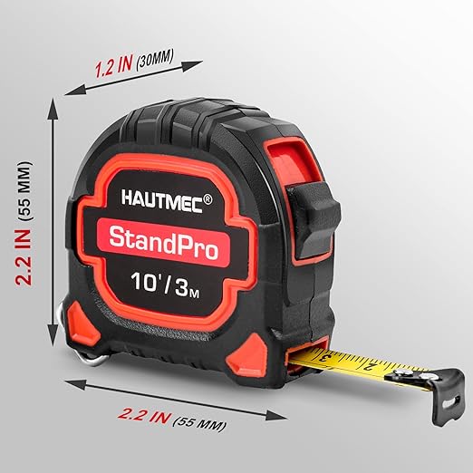 HAUTMEC 3 PC Small Mini Tape Measure, Keychain Measuring, Metric and Imperial Scales, Retractable Pocket Measurement Suitable for Homeowners, HT0252