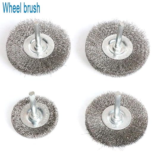 Stainless Steel Wire Wheel Brush & Crimped Cup Brush Kit for Drill,Fine Wire Diameter 0.0059 Inch,for Rotary Tool with 1/4-Inch Shank,Removal of Rust,deburring,Paint (7pcs)