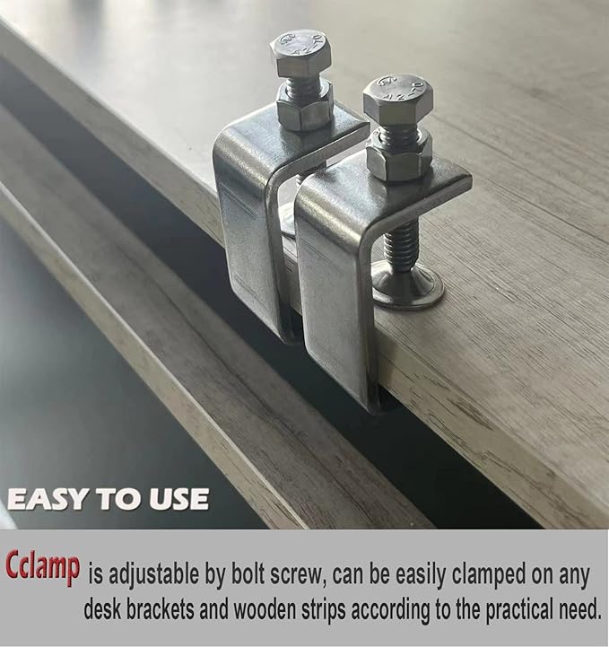 C Clamps Heavy Duty Stainless Steel - Small Metal Clamps With Screws, Wide Jaw Opening Tiger Clamp For Woodworking, Clamps for Crafts (2pcs)