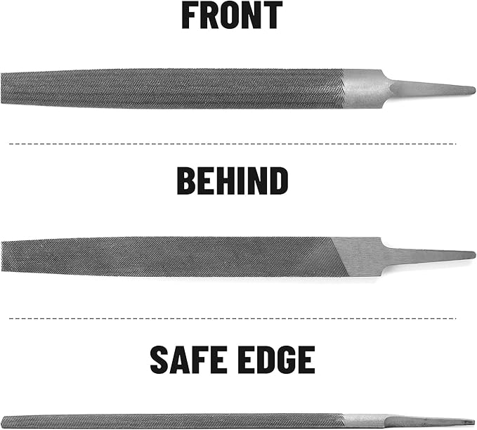 6-inch Half Round Medium Cut File, Double Cut Teeth, High Carbon Steel, Single Hand File Without Handle, Suitable for Shaping Metal, Wood, etc.