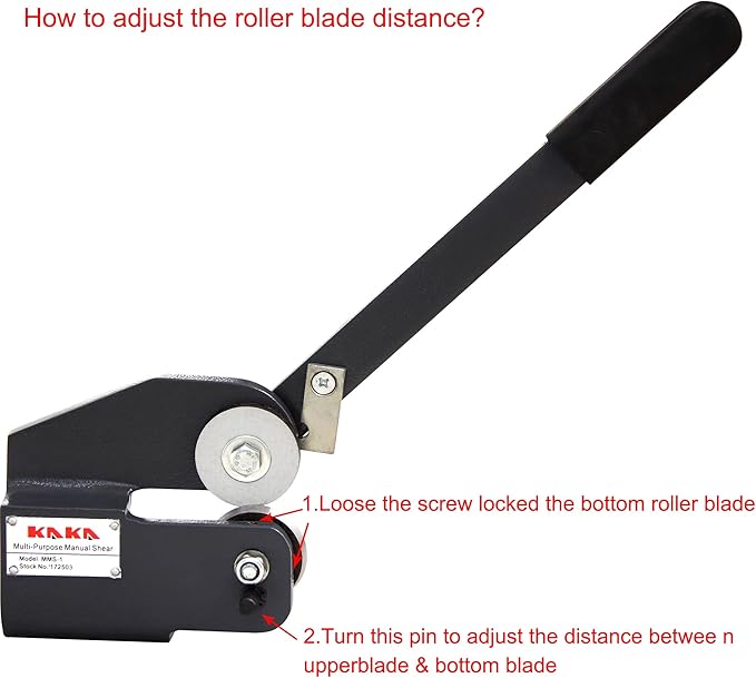 KAKA INDUSTRIAL MMS-1 Throatless Sheet Metal Shear, 16Ga Capacity Rotary Metal Cutting Shear