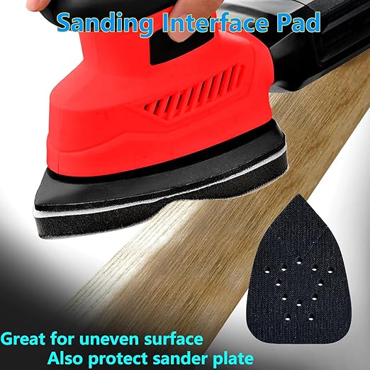 120pcs Mouse Sander Sandpaper and 3pcs Sanding Interface Pad, Detail Sander Sanding Sheets, Sanding Paper 60-240 Grit - FBD123