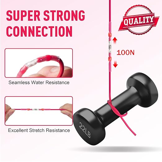 Kuject 300PCS Solder Seal Wire Connectors AWG 22-18, Red Solder Seal Heat Shrink Butt Connectors Terminals Solder Sleeve Waterproof Wire Splice Connector for Marine Automotive Boat Wire Joint