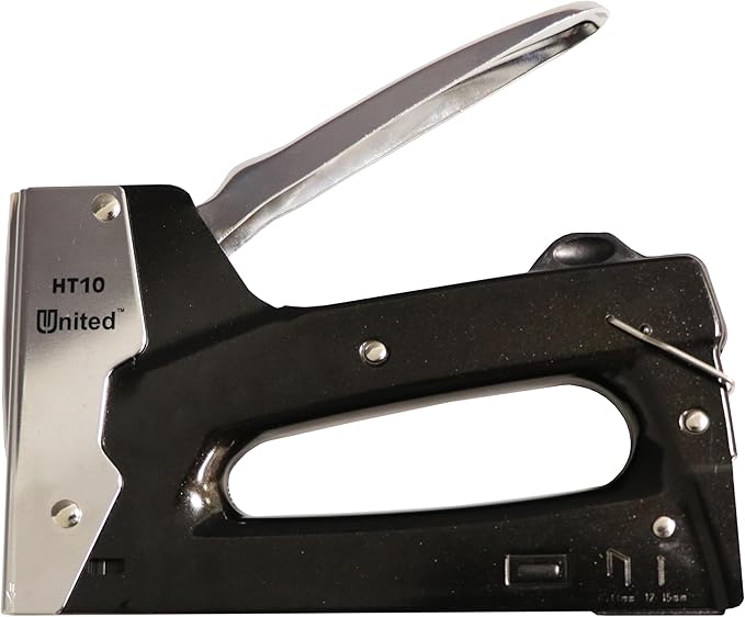 United Office Products HT10 Heavy Duty 2-in-1 Manual Staple Gun and Brad Nailer for Carpentry, Upholstery, Crafts, Professional and DIY Projects, Heavy Duty Metal Body