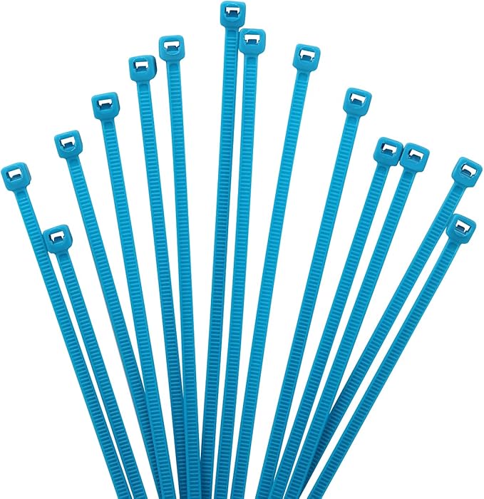 XINGO 1000 PCS 4 inch Cable Zip Ties, 18lb Strength, Small Tie Wraps Self-Locking Nylon Zip Ties for Indoor and Outdoor Use (Blue)