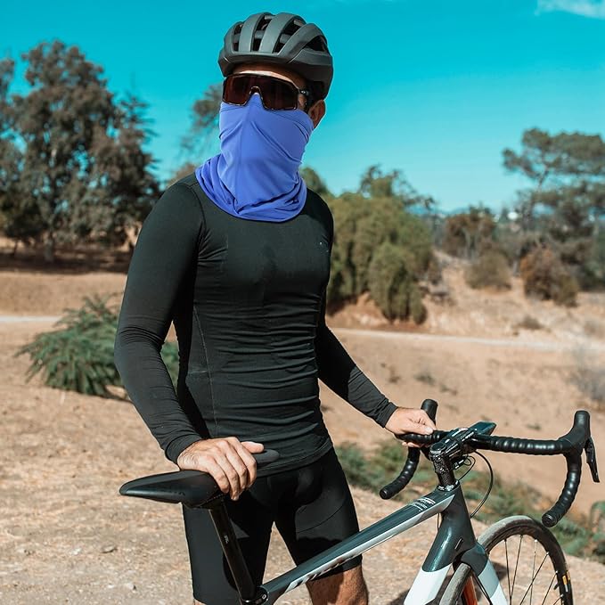 Achiou Cooling Neck Gaiter Face Cover Scarf, UV Protection Mask for Men and Women,Soft Windproof, Hiking Cycling Running
