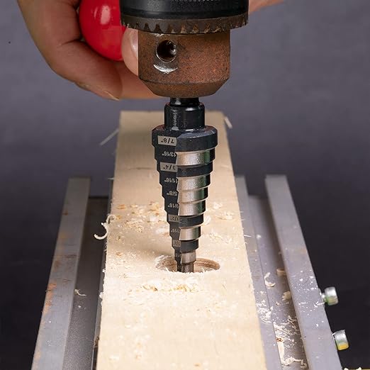 3/16 to 7/8 Inches M2 HSS Step Drill Bit for Metal, Plastic, Wood, Aluminum, Heavy Duty Unibit with Multi Hole Sizes