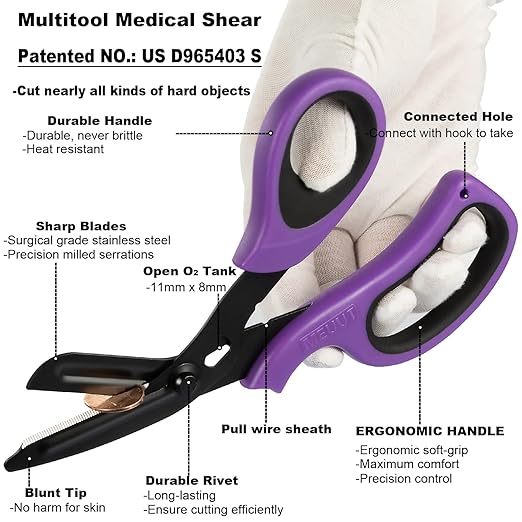 MEUUT First Aid Kits with Stethoscope Case Trauma Shears Bandage Scissors - Medical Supplies with 8 inch Heavy Duty Medical Scissors for EMT Workers Nurses
