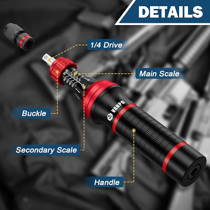 Torque Screwdriver, 64 Pcs 10-80 Inch Pound Torque Screwdriver Set with T-bar Handle, Flat, Hex, Torx, and Bits,Torque Wrench Screwdriver for Tools, Bike Repairing and Mounting