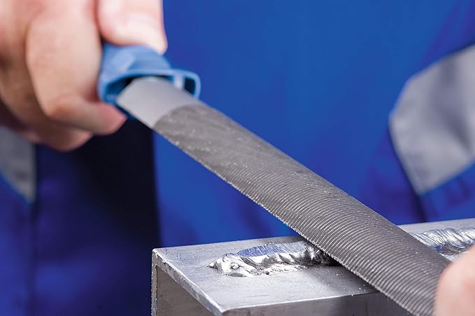Pferd 10" Half-Round Hand File with Handle, American Pattern, Double Cut, Medium, 15/16" Width, 9/32" Thickness - Part 11027P