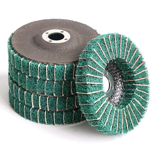 5Pcs 4.5" x 7/8" Nylon Fiber Flap Disc Polishing Grinding Wheel,Scouring pad Buffing Wheel for Angle Grinder, Polishing Tools (Grit 120)
