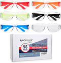 Aqulius Safety Glasses Bulk - 96-Pack, Multi-Color - Anti-Fog Safety Goggles & Protective Eyewear - Over Eyeglasses, Eye Protection for Shooting & Construction